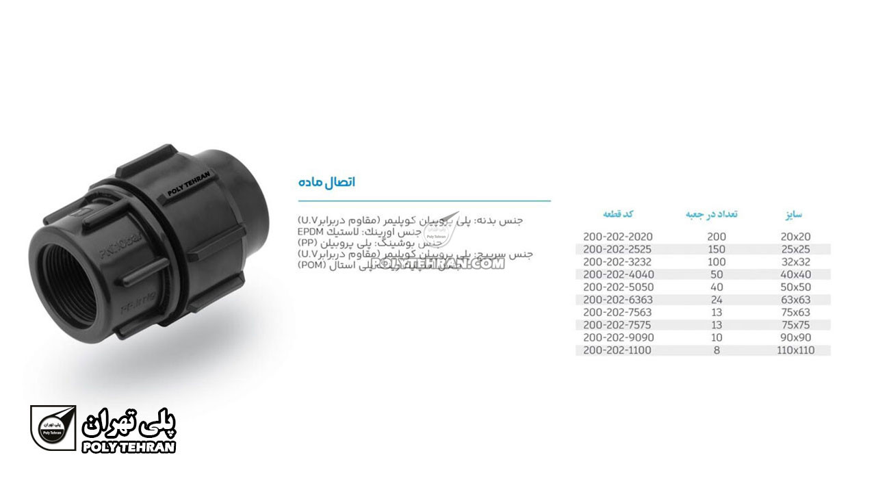 تصویر و توضیحات اتصال ماده پلی اتیلن پیچی