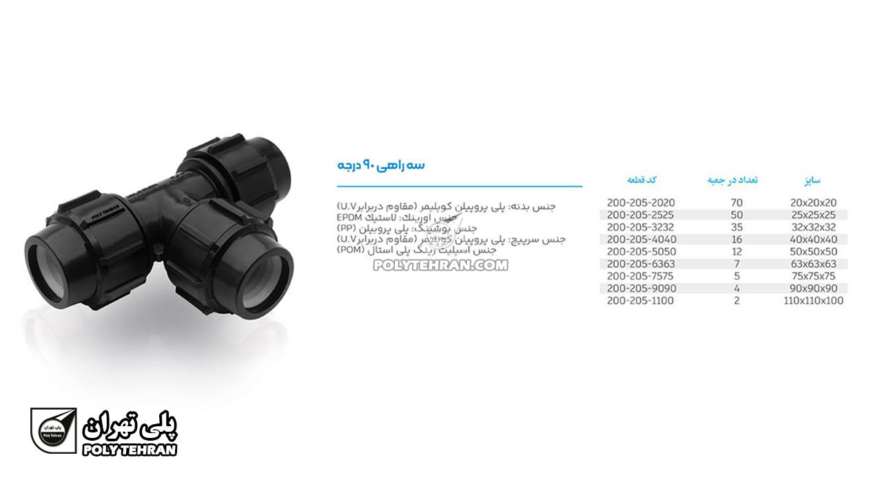 تصویر و توضیحات سه راه پلی اتیلن پیچی