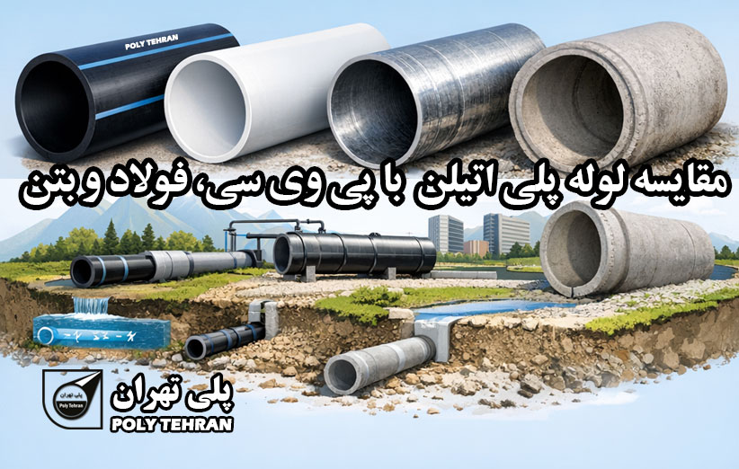 مقایسه لوله پلی اتیلن با پی وی سی، فولاد و بتن
